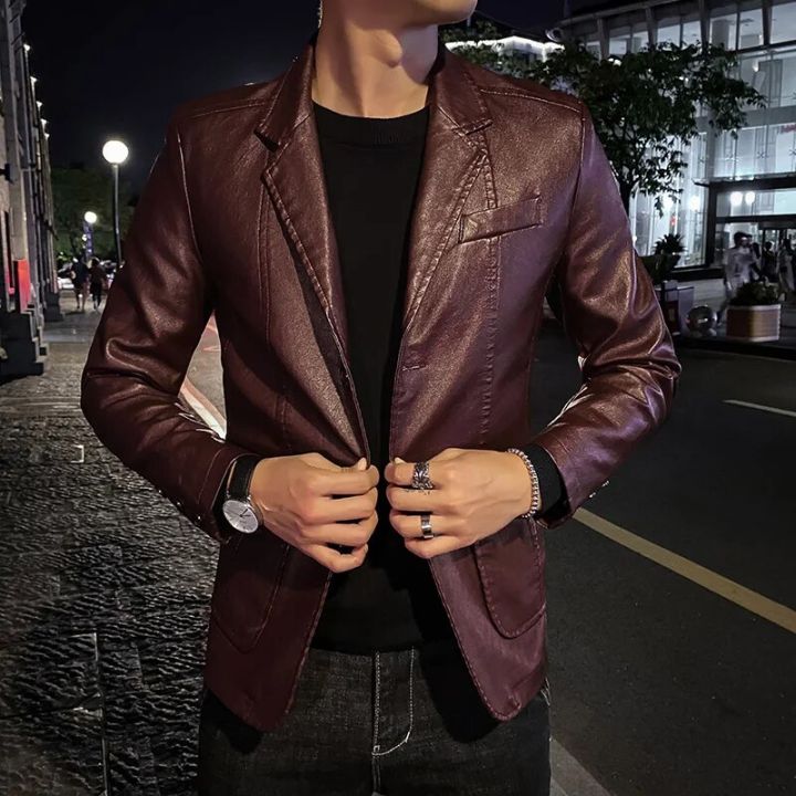 Spring%20New%20Black%20PU%20Suit%20Jacket%20Men's%20Fashion%20Slim%20Leather%20Jacket%20Business%20Casual%20Blazers%20Coat%20Red%20Blue%20Khaki%20-%20Image%205