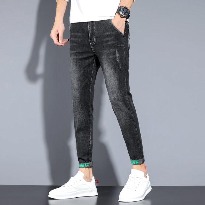 Spring%20and%20Autumn%20Jeans%20Men's%20Slim%20Fit%20Skinny2023New%20Printing%20Stylish%20Blue%20Men's%20Clothing%20Casual%20Ankle-Length%20Pants%20-%20Image%203