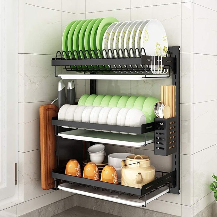 Wall Hanging Dish Rack Linjolly Kitchen Storage Shelf Stainless