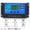 Solar Charge Controller 12V 24V Solar Panel Lcd Display Digital PWM Charge Controller 10A Charging And Output - Solar Panel.