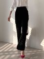 Loose Pants Women Korean Chic Summer Retro Western-style High Waist Thin All-match Straight Tube Wide-leg Trousers. 