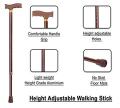 Walking Stick Light Weight Walking Cane Height Adjustable Sticks. 