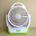 JOYKALY YG-729 AC/DC Rechargeable 2400mAh Battery Strong Wind Up-Down Adjustable Table Fan With Light. 