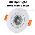 3 Watt Led Spot Light White LED Spotlight 3W With Downlight 6500K Conceal LED Spot Light 3W White.
