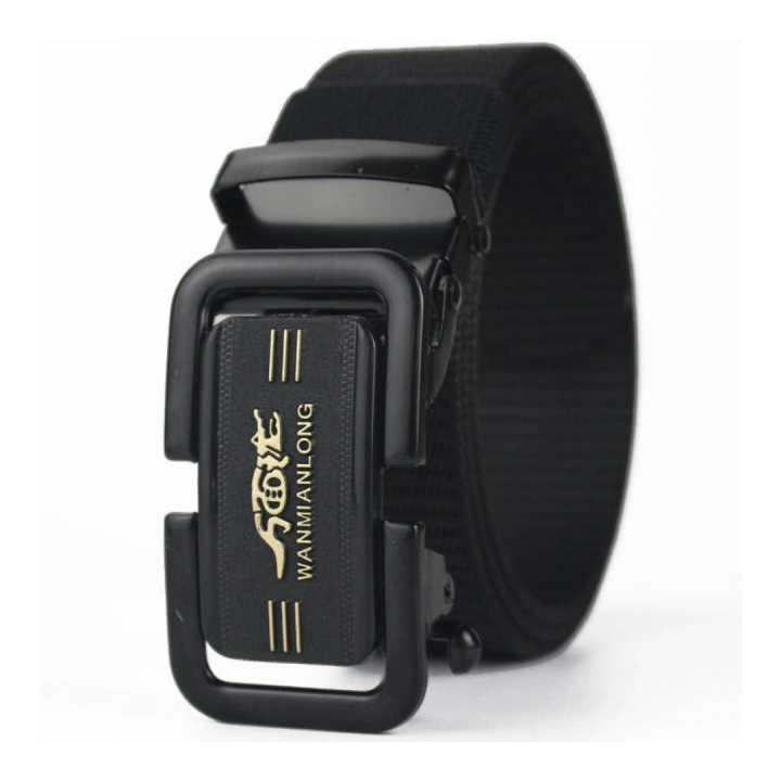 China Gear Men's Nylon Belt with Auto Gear Buckle - Premium Quality, Durable, Adjustable for Casual and Formal Wear