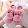 Cute Rabbit Ears House Shoes Women Winter Warm Slippers Female Plush Slippers For Home Indoor Casual Ladies Soft Shoe Woman.