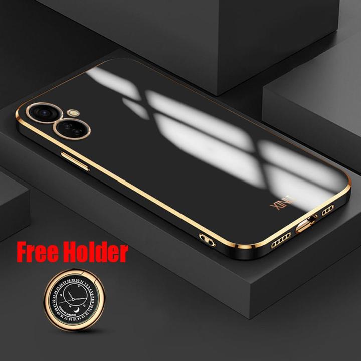 Biruiqu for Tecno Spark 9T Back Cover Luxury 6D Plating Frame Shiny Bling Phone Pounch Soft Silicone Square Phone Case