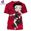 【Alien Alien】 Men/Women 3D Print T Shirt Cartoon Anime Betty Boop-S Gril Short-Sleeved Plluover Sports Summer Casual Student Top Shirt 04.