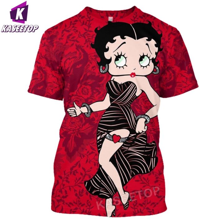 【Alien Alien】 Men/Women 3D Print T Shirt Cartoon Anime Betty Boop-S Gril Short-Sleeved Plluover Sports Summer Casual Student Top Shirt 04