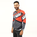 SWAG Orange Full Sleeve Four Part Jersey For Men. 