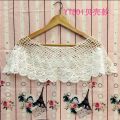 【WSJJ Store】Sweet White Crochet Lace Knit Wide Collar Cape Shawl. 