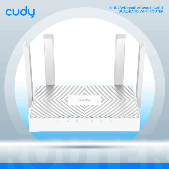 Cudy WR1300E AC1200 Gigabit Dual-Band Wi-Fi Router - 867Mbps at 5GHz and 300Mbps at 2.4GHz - Beamforming - MU-MIMO - White