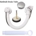 Durable Pop-Up Connection Bathroom Kit Waste Pipe Bathtub Drain Tube Bath Overflow Concealed. 