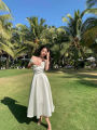 French White Off Shoulder Sexy Elegant Bow Dress Women Birthday Evening Party Fairy Gowns Dresses Sweet Fashion 2023 Summer Boho.
