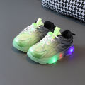 2023 Child Sport Shoes Spring Luminous Fashion Breathable Kids Boys Net Shoes Girls LED Sneakers with Light Running Shoes.