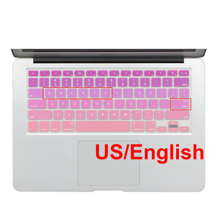 【YIYANGMAOYI111】Gradient Ombre Colors US layout Keyboard Cover Silicone for MacBook Pro 13" 15" Retina & Air 13.3 inch A1466