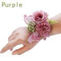 【COOL】 Silk Rose Boutonniere Groom Artificial Flower Bouquet Corsage Bridal Brooch Pins Buttonhole Wedding Party Ceremony Jewelry.