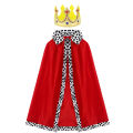 Adult Kids Cape King Prince Cosplay Costume Crown Shawl Parent-child Activity Party Performance Costume Halloween Cloak. 
