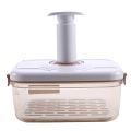 Food Storage Container Vacuum Storage Box with Drain Net Food Dispenser Transparent Sealed Tank Kitchen Organizer Work Lunch Box.