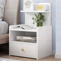 Royal Decor M25 Single Drawer Bed Side Table Nightstand Bedside Table Bedroom Simple Storage Cabinet 60X40X30CM White-Finish.