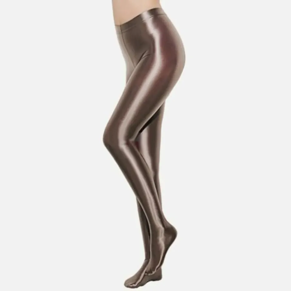 Men Satin Glossy Opaque Shiny Pantyhose Damen Glitter Strümpfe