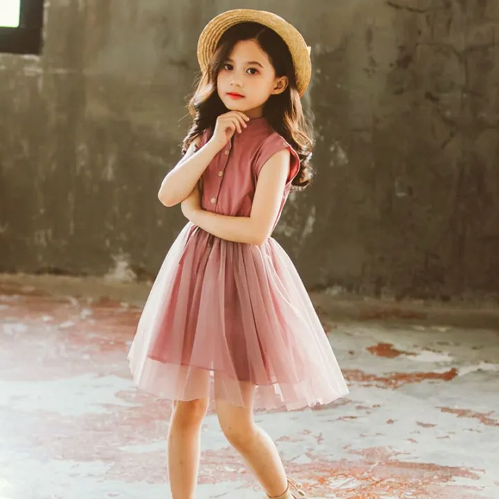Girls'%20Dress%20Summer%20Pure%20Cotton%20Children's%20Skirt%20Teen%20Girl's%20Clothing%20Sweet%20Tulle%20Skirt%20Baby%20Girl%20Summer%20Dress%20Trendy%20-%20Image%204