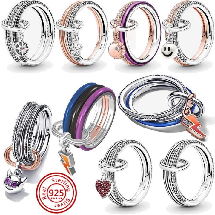 New%20925%20Silver%20Stackable%20Two-tone%20Little%20Lucky%20Rings%20Styling%20Mini%20Charm%20Beads%20Fit%20Original%20Pandora%20Me%20Bracelet%20Rings%20DIY%20Jewelry%20-%20Image%203