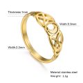 COOLTIME Moon Finger Ring for Triquetera Irish Knot Steel Color Stainless Steel Gifts for Men Lover Couple Rings Jewelry.