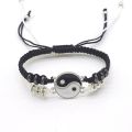 Woven Rope Bracelet Yin Yang Beads Adjustable Couple Pairing Friendship Gift.