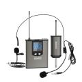 BOMGE Dual Wireless Microphone System Headset Mic/Stand Mic/Lavalier Lapel Mic with Rechargeable Bodypack Transmitter Receiver.