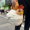 Fur Chicken Plush Bag Ugly Hen Shape Handbag Funny Kawaii Chicken Pendant Keychain Doll Satchel Purse for Women Birthday Gifts. 