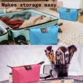 Portable Small Cosmetic Case with Zipper Makeup Organizer Waterproof Nylon Toiletry Pouch Mini Cosmetic Bags for Beauty Travel.