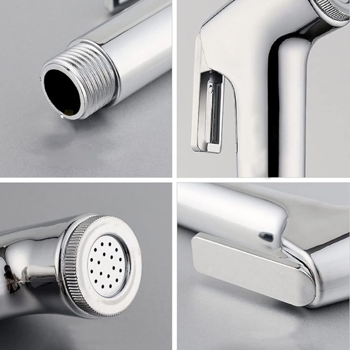 RAYA%20ABS%20Chrome%20Handheld%20Toilet%20Push%20Shower/%20Bidet%20Sprayer%20Bathroom%20Shower%20Head%20Adapter%20Water%20Spray%20Hose%20Kit%20-%20Image%204