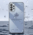 For Samsung Galaxy A33 5G back cover wristband fashion shiny Maple Leaf plating square bumper phone case soft TPU silicone shockproof protective cover.