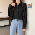 GIDYQ Women Chiffon White Shirt Korean Fashion Loose Long Sleeve Tops Casual Office Ladies All Match Shirts Spring New. 