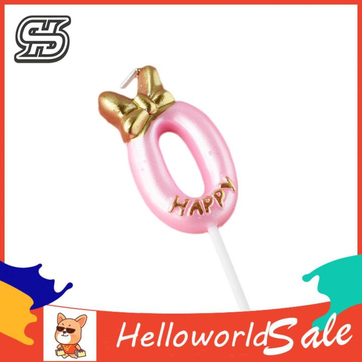 HelloWorld Number Candle 10 Digits Optional Birthday Cake 0-9 Numeral Candles