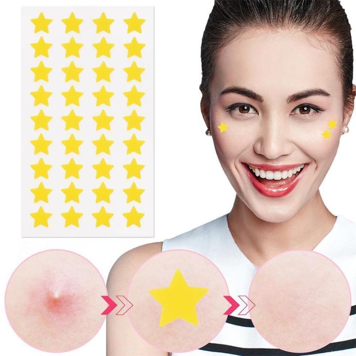 Star Acne/Pimple Patch, Yellow Star Shaped Acne Absorbing Cover Patch, Invisible Hydrocolloid Acne Patches For Face Acne Dots FeeoiF