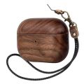 Wooden Case Cover for  AirPods Pro 2 Generation with Leather Lanyard & Box, Hand Polished & Handcrafted -(Walnut-Air Pods Pro 2). 