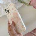 Cute pink Flower floral Phone Cases For iphone 13 14Pro Max 11 12 Case For iPhone 15 Pro Max Love heart Soft IMD Back Cover NEW. 
