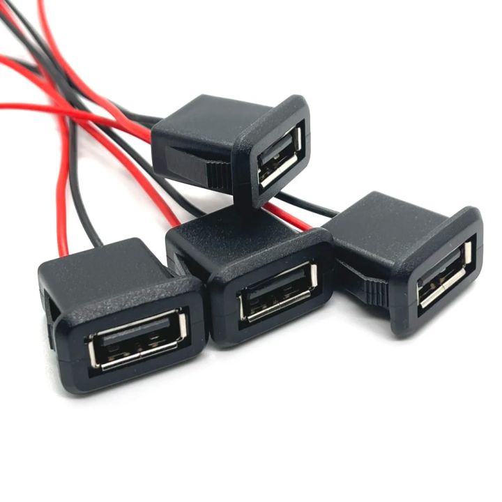 1pc 2/4 Wire USB 2.0 Female Power Jack 2Pin 4Pin Charging Port Connector with PH2.0 Cable Electric Terminals USB Charger Socket