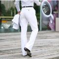 Fall Slim Fit White Bootleg Pants Men's Business Casual Big Leg Suit Pants Fashionable All-Match Non-Ironing Wide Leg Suit Pants.