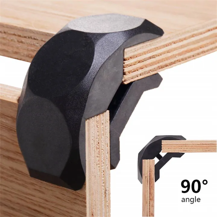 KOGEEK%208%20PCS%20Wood%20Clamp%20Panel%20Connectors%20Right%20Angle%20Clip%20Set%20for%20Creative%20DIY%20Furniture%20Closet%20Table%20Storage%20Shelf,%20Hard%20Plastic%20Material%20Black%20-%20Image%202