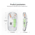 New Dual Mode USB 2.4GHz Wireless Transparent Crystal Mouse Rechargeable for PC Laptop Tablet Office Home for Gaming 3D Style. 