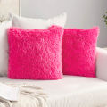 1pc Soft Plush Pillow Cover 43x43cm Solid Color Cushion Cover Square Patterned Cushion Cases for Sofa Bedroom Car Livingroom.