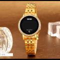 SKMEI 1669 Golden Stainless Steel Digital Watch For Women - Golden. 