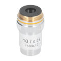 Achromatic Objective Lens, Fine Workmanship 20.2mm Interface 10X Microscope Lens for Biological Microscopes.
