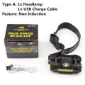 Portable mini High Power LED Headlamp Built-in Battery T6+COB USB Rechargeable Headlight Waterproof Head Torch Head Lamp. 