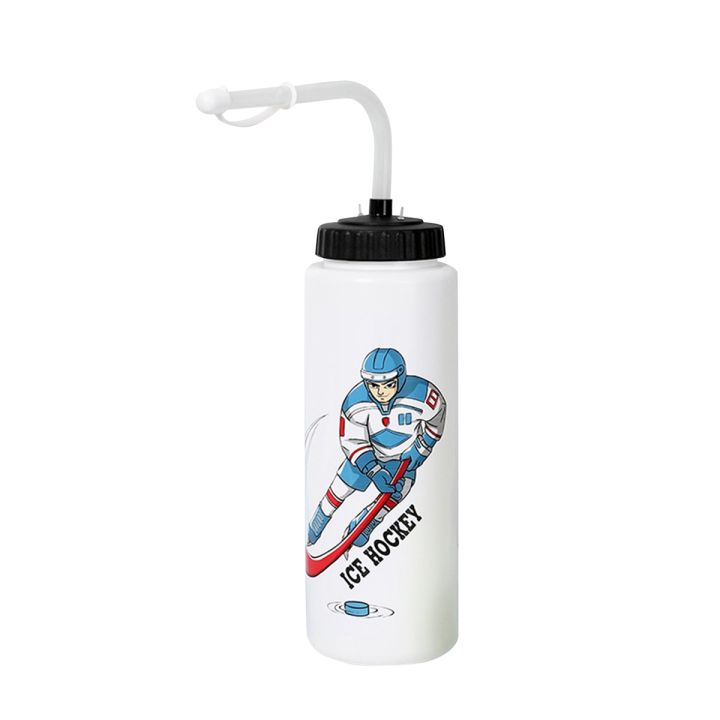 1000ML Ice Hockey Water Bottle Portable High Capacity Water Bottle Football Lacrosse Bottle B