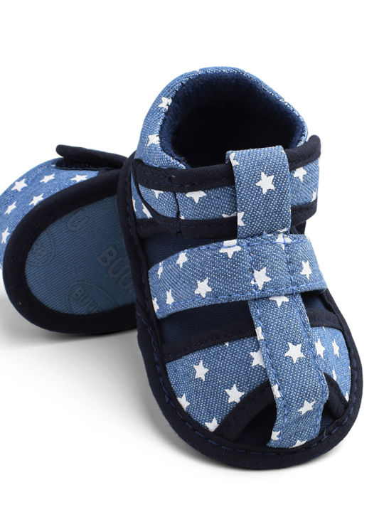 【7Rings Store】（NEW）Baby Boys Roma Sandals, Star Hollow Out Soft Sole Summer Beach Shoes First Walkers