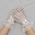 Women Full Finger Mesh Lace Gloves Summer Spandex Wedding Party Dress Gloves.